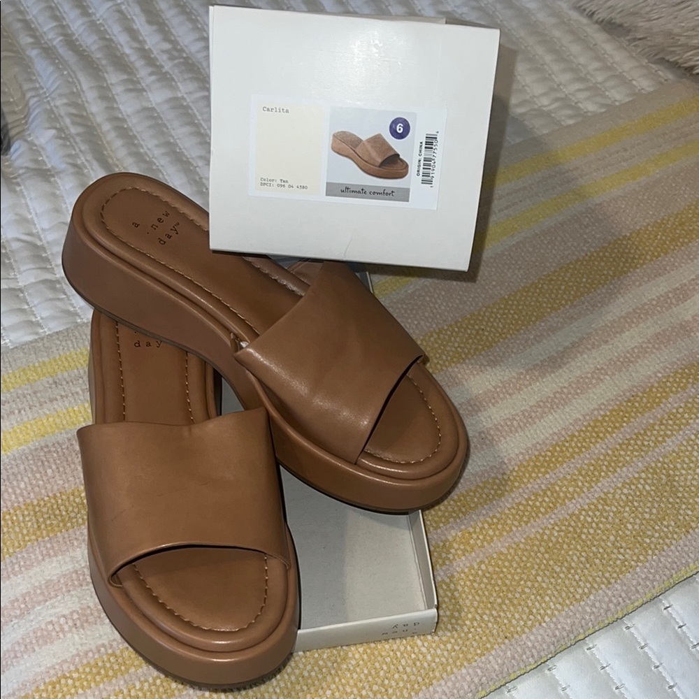 A New Day “Carlita” Tan Sandals